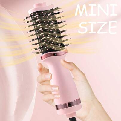 PinkSings Máy sấy tóc mini du lịch, lược sấy tóc nhỏ gọn với đầu lược hình bầu dục 2 inch, máy sấy/uốn/duỗi tóc 3 trong 1, máy sấy tóc điện chuyên nghiệp chất lượng salon, phù hợp cho phụ nữ.