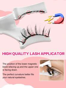 Waloshow 1 Pair New Five Seven Magnetic False Eyelashes, Suitable Size, With Adhesive Stickers, Reusable, No Glue Needed, Create Natural Cat Eye Makeup Look Without Eyeliner - Natural Lashes - View 10