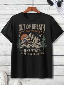 Outdoor Adventure Tote Bags, Classic Fit T- Shirt, T Shirts For Men, Minimalist T- Shirt, Casual T-Shirt Graphic Tees, Graphic Tees, 100 Percent Cotton Shirts, Black Street Graphic Tees, Men's T-Shirt, Funny Graphic Vintage T Shirts, S-XXXL - 黑色-3 - 查看 2
