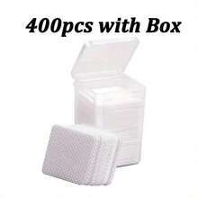 1000/400片装凝胶指甲油卸除湿巾，无绒卸甲湿巾，清洁棉片，批发化妆工具，清洁剂，美甲，指甲油卸除剂，无绒湿巾，清洁剂，棉片 - 白色 - 查看 25