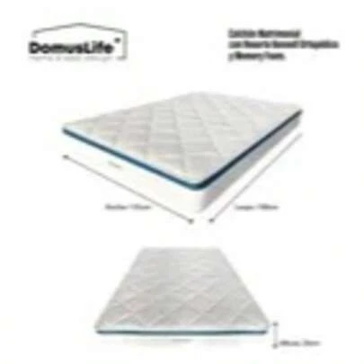 Colchon Matrimonial 20cm Alto Memory Foam Resorte Ortopedico Color Blanco