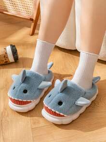 Pantuflas para adolescentes, pantuflas de espuma de moda casual, pantuflas deslizantes suaves y cómodas con nuevo diseño de tiburón para adolescentes, otoño/invierno - Celeste - Ver 7