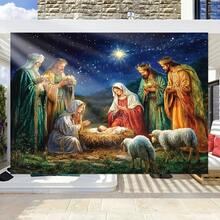 A Variety Of Winter Christmas Party-Themed Background Fabrics Are Available For Selection. Made Of Polyester, They Are Suitable For Christmas Party Decoration, Photography Backgrounds, Garden Decoration, Anniversary Celebrations, Indoor And Outdoor, Wall And Home Decoration. Merry Christmas - Multicolor - View 14