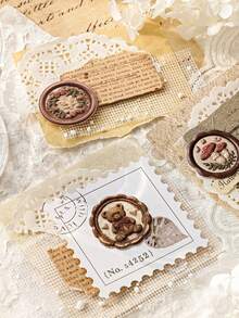 MOCARD 20 szt./opakowanie naklejek z wytłoczonym pieczęcią lakową, kreatywne naklejki estetyczne w stylu vintage, materiały do kolażu dekoracyjnego DIY, prezenty świąteczne, spersonalizowane artykuły papiernicze do scrapbookingu szkolnego