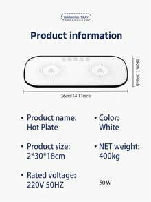 RAF Electric Heating Tray Food Insulation Plate, 10 Seconds Three-Dimensional Heating, Portable Smart Food Fast Heating Pad Electric Heating Tray, Electric Heating Tray, 2025 New Food Heating Pad, Graphite Heating Film Food Heater, Suitable For Parties, Heats Up In 10 Seconds, Portable Design Heating Pad,