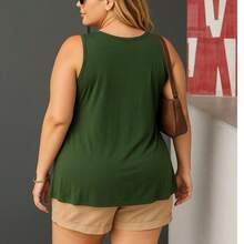 Kit 2 Plus Size Tank Tops G1 TO G3 Loose Wide - 綠色+石墨色 - 查看 3