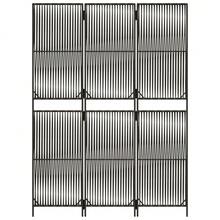 vidaXL Biombo de 3 paneles de ratán sintético - Gris - Ver 5
