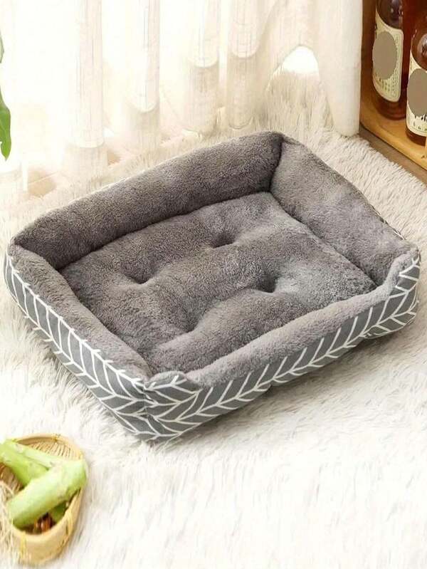 Soft Plush Dog Bed, Polyester Fiber Pet Mat, Suitable For All Seasons As Sofa Cushion, Fit For Small/Medium Dogs & Cats, No Assembly Required