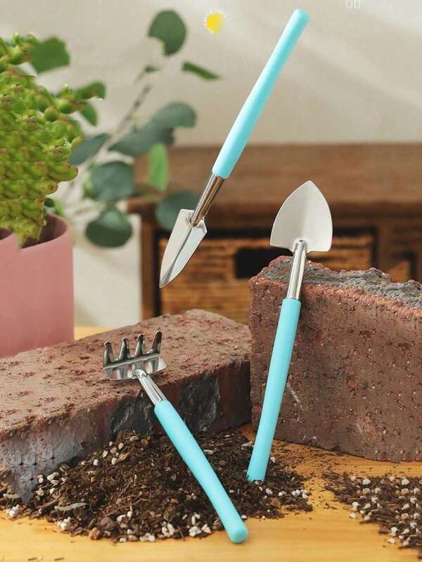 1/3 Sets [3pcs Per Set] Horticultural Mini Succulent Plant Loosening Flower Shovel With Handle, Used For Horticultural Excavation, Manual Tool
