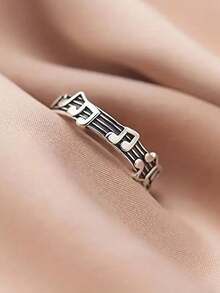 1 pieza Anillo con diseño de notas musicales abierto, joya regalo para entusiastas de la música, accesorio