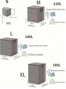 Geantă de depozitare pentru dulap din material nețesut, 1 bucată, cu închidere cu fermoar, capacitate mare, impermeabilă, rezistentă la mucegai, rezistentă la umiditate, pliabilă, cu model tip grilă