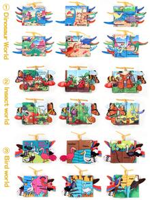 Infant Enlightenment Early Education Tear-Resistant 6-Page Cloth Book, 0-1-2 Years Old Baby's First Book, Built-In Fun Crinkle Paper, Washable & Chewable Material, Animal/Ocean/Insect/Fruit Themes Available, Newborn Sensory/Cognitive Development Toy, Christmas/Halloween Parent-Child Interactive Gift, Thanksgiving Gift For Boys & Girls - Multicolor - View 12