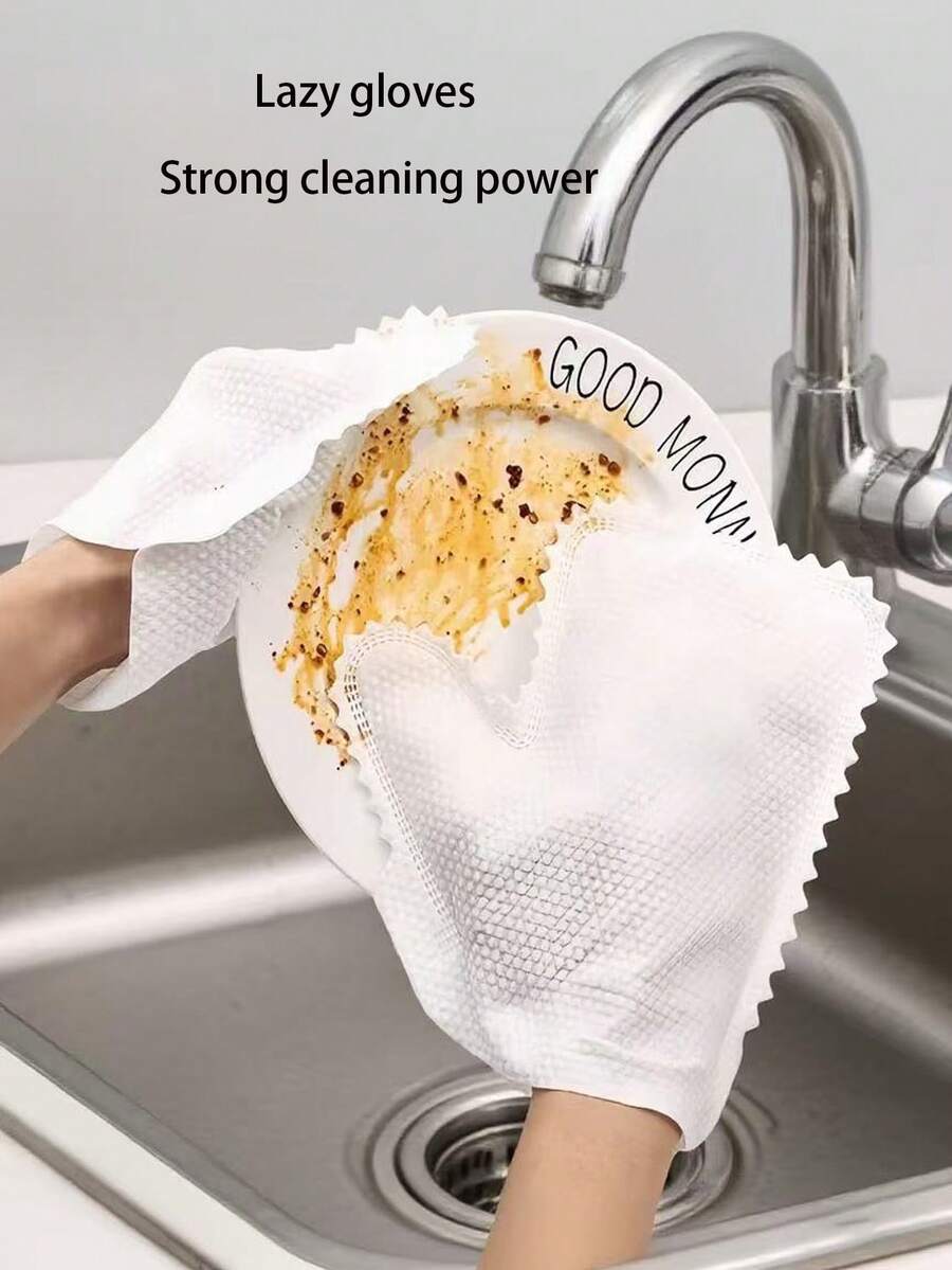 10pcs Disposable Non-Woven Gloves, Versatile For Kitchen, Cleaning, Dusting, Parties, Gatherings, Christmas - Soft, Durable, Effective Cleaning