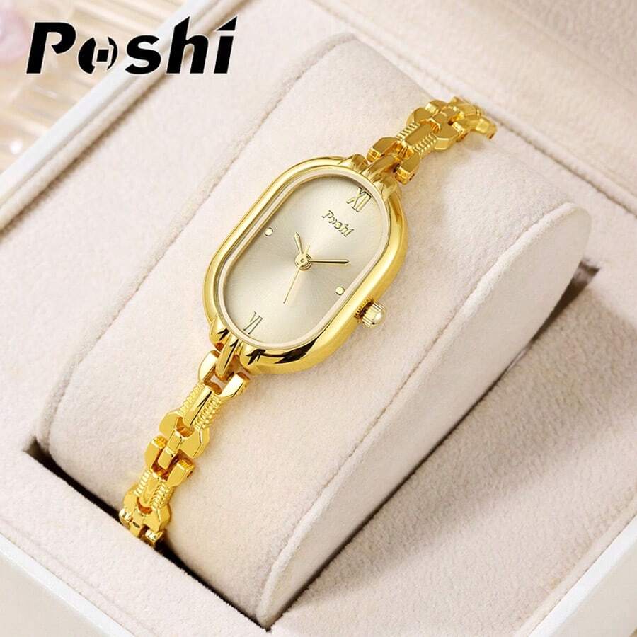 1pc Casual Fashion Bracelet Strap Women's Quartz Watch, Minimalist Luxury