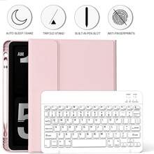 TenYide Solid Color Flip Cover With Keyboard, Ultra-Thin And Lightweight Stand Cover