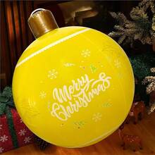 1 كرة زخرفية منفوخة بعبارة "عيد ميلاد مجيد"، زينة حديقة عيد الميلاد، زينة شجرة عيد الميلاد معلقة، ديكور حفلة عيد الميلاد الخارجية، كرة عيد الميلاد المنفوخة، ديكور منزلي لعيد الميلاد، ديكور غرفة في فصل الشتاء