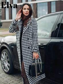 EIVE Black And White Houndstooth Baggy Office Casual Outing Going Out Outfits Fall Women Clothes Back To School Clothes Elegantcasual