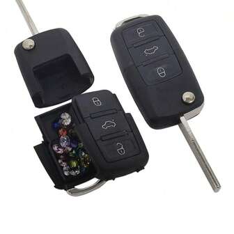 创意迷你汽车钥匙收纳盒隐藏式秘密隔层硬币珠宝盒，适用于存放小物品，耳环，戒指等，隐蔽式转移收纳盒，圣诞节