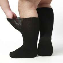 1 y 5 pares de calcetines diabéticos neutros de alta elasticidad para hombres y mujeres, calcetines deportivos de algodón transpirables para diabetes con parte superior no constrictiva, puño ancho y dedos sin costuras para una mejor circulación, neuropatía, edema, hinchazón de los pies, calcetines tipo tripulación que absorben la humedad para comodidad diaria, de grado médico