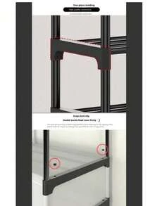 1 pieza Estante multiusos y versátil, antipolvo, adecuado para ropa, sombreros y zapatos, talla grande grueso y estable, fácil de instalar/desmontar, portátil, para sala de estar, dormitorio, oficina, dormitorio universitario - Multicolor - Ver 4