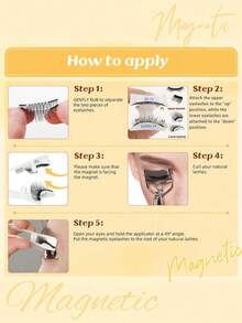 Magnetic-Eyelashes With Applicator, Portable Magnetic Eyelashes Natural Look, Upgrade 2 Magnet False Eyelashes More Easy To Wear, Easy To Use And Remove (Magnetics B) Strip Lashes,Lashes,Eyelashes,Fake Lashes