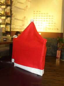 1/4/6/1PC Christmas Chair Back Cover Holiday Dress Christmas Big Hat Printed Non-Woven Christmas Chair Cover, Can Be Used In The Dining Room, Bedroom, Kitchen Outdoor A Variety Of Scenes