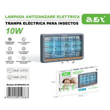 Matamoscas eléctrico plano, mata insectos en interiores, bombilla de repuesto adicional, mata moscas y repelente de mosquitos, ligero, con rejilla de alimentación resistente, fácil de limpiar y con bandeja lavable extraíble. - 6W - Ver 7