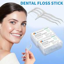 50-Pack Polyester Dental Floss Sticks - Unflavored, Portable Oral Hygiene Picks For Deep Cleaning, Essential For Travel & Daily Use. - 6 Box - View 3