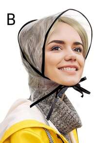 1 Pieces Rain Bonnet With Visor Clear Waterproof Rain Scarf Protect Hairstyle Plastic Rain Hats For Women Fall