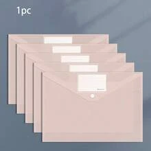 1pc/5pcs A4 Clear Polypropylene File Folders With Snap Closure & Label Design, Waterproof Document Organizer Box, Assorted Colors Incl. Pink, Blue, Green, Yellow, Purple, Suitable For Students & Office Use, School File Folders - Multicolor - View 14