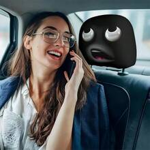 2 capas engraçadas para encosto de cabeça de carro - Design sem enchimento, fácil instalação, adequado para todos os veículos - Perfeito para Halloween, Natal, uso diário - Decoração com rostos engraçados - Acessórios para interior de carro para homens e mulheres - Sem necessidade de acolchoamento adicional, acessórios para carro, decorações de Natal, design peculiar, material leve, compras de Natal, ideal para o Natal