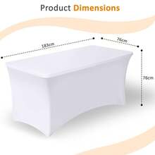 6FT Elastic Spandex Table Cover For Standard Folding Tables Party Buffet Cloth - Black - View 4