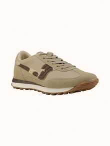 Lässige Retro-Sneakers für Damen in Kontrastfarbe, leicht und bequem, gezackte, rutschfeste Sohle - Khaki - Übersicht 2