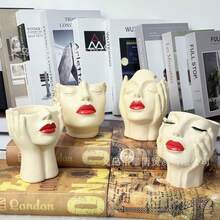 قطعة واحدة من تمثال ديكوري بأسلوب بوهيمي من الراتنج، حامل فرش المكياج، ديكور منزلي - مناسب للغرفة، هدية رائعة لأمك، صديقتك، أفضل صديقة