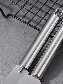 1 pieza Raspador de limpieza de acero inoxidable - Herramienta de espátula metálica multiusos, adecuada para cocina, baño y hogar - No se necesita electricidad, diseño ahorra espacio, limpieza del hogar, limpieza de la cocina, limpieza de fiestas