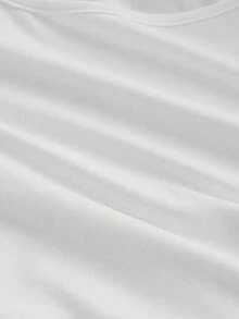 Set de 3 camisetas de manga larga con cuello redondo y fruncido de unicolor casual para niñas