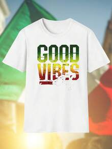 GOOD VIBES Only Maglietta Uomo T Shirt Estiva Moda Casual Cotone Morbida Girocollo Manica Corta Giovane Idea Regalo  Offerta Imperdibile