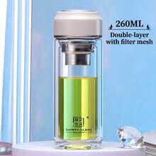 زجاجة مياه محمولة، كوب زجاجي مزدوج الجدران معزول، إبريق شاي مزدوج الجدران معزول، خيار هدية مثالي. قابل لإعادة الاستخدام ومزود بمصفاة شاي لتصفية أوراق الشاي، مصنوع من زجاج شفاف سميك عالي الجودة. مناسب للمناسبات التجارية والمنزل والسيارة أو الاستخدام في الأماكن الخارجية. سواء للمشروبات الساخنة أو الباردة - القهوة أو الحليب أو الشاي - هذا الكوب الزجاجي مريح للغاية.