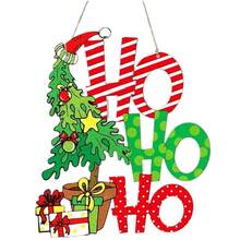 1 buc. Semn rustic de Crăciun din lemn cu elemente 3D din brad și sărbători - Decor de perete impermeabil pentru interior și exterior, potrivit pentru casă, intrare și petreceri - Nu necesită electricitate, material din lemn - Decorațiune de Crăciun și Anul Nou