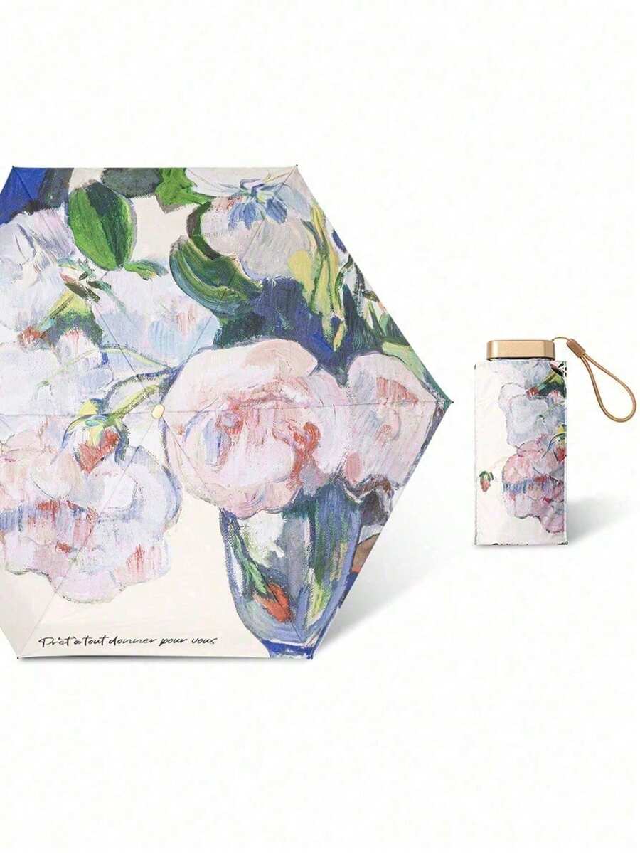 1 pièce Mini parapluie pliant, imperméable, protection UV, parapluie de voyage polyvalent, compact et portable