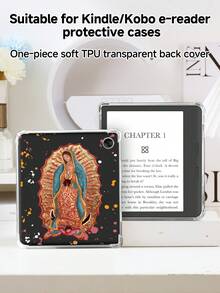 Virgin Mary Kindle 保护套，适用于 Kindle Paperwhite 第 12 代 2024/Kindle（第 11 代 - 2024 年发布）/Kindle Colorsoft Signature Edition/Kindle 第 10 代 2019/Kobo Clara Colour、Kindle 透明外壳 - 彩色 - 查看 2