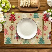 Manteles individuales de lino a cuadros rojos y verdes, almohadillas aislantes del calor, manteles para alimentos, suministros para restaurantes, decoración de restaurantes, manteles para picnic al aire libre, regalos, manteles navideños, aptos para restaurantes, cocinas, exteriores, picnics y festividades - Multicolor - Ver 9