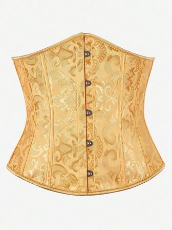 Underbust Corset Classic Jacquard Women Waist Trainer Cincher Shapewear Waist Slimming Belt, Suitable For Halloween