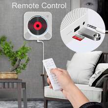 MEGICOT Bluetooth CD Player Built-In Speakers Remote Control, Portable Wall Mountable Home Music Player With Dust Cover, Support FM Radio USB Flash Micro SD AUX Play - Black - View 4