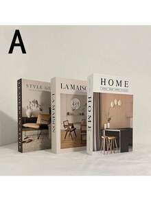 3pcs Vintage-Style Decorative Fake Books, Prop For Bookshelf Decor, Coffee Shop/Hotel, Photography, Film/Video