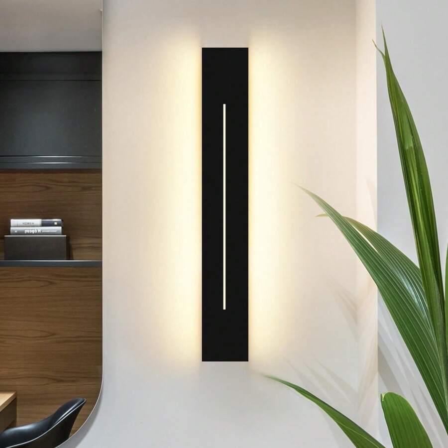 homefire 1/2 Wall Lamp LED Wall Light Black/White Inside Modern 30CM 8W Hallway Lighting Warm White Hallway Lamp Living Room Lamp Bedside Lamp Wall Lighting For Staircase Living Room Bedroom - 30cm - 查看 1