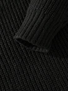 كنزة صوفية رجالية بياقة عالية بطبعة عملة قديمة، خريف وشتاء