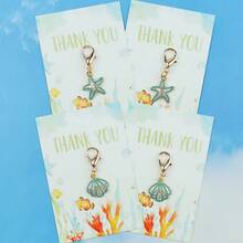 1pc/4pcs/5pcs/10pcs Ocean Themed Hugging Cards, Ocean Keychains, Ocean Thank You Cards, Shark, Manta Ray, Seahorse, Whale, Starfish, Shell Pendant Decorations For Wallet, Backpack, Car Keys, Best Gifts For Ocean Lovers On Teacher's Day, Graduation, Birthday, Wedding, Bachelorette Party, Easter, Mother's Day, Father's Day Bag Accessories Lanyards With Id Holder Car Accessories Bag Charms - Multicolor - View 9