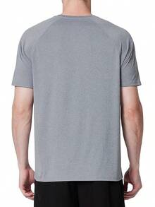 Men's UPF 50+ Swim Shirts, Short Sleeve Rash Guard, Quick Dry-Shirt Fishing And Surfing - 灰色 - 查看 3