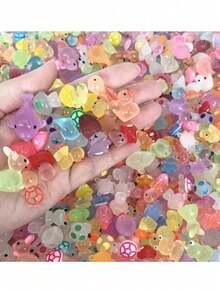 5/10/20/50pcs Glow-In-The-Dark Mini Surprise Bags, ABS Glowing Animal And Mushroom Figurines, Suitable For Aquarium, Toy House, Fairy Garden Decor, Home Decor, Party Favors, Easter Gifts And Easter Decorations Mystery Gift Bags